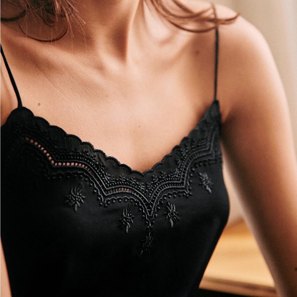 Sezane Palma Top Noir Uni - Size 34